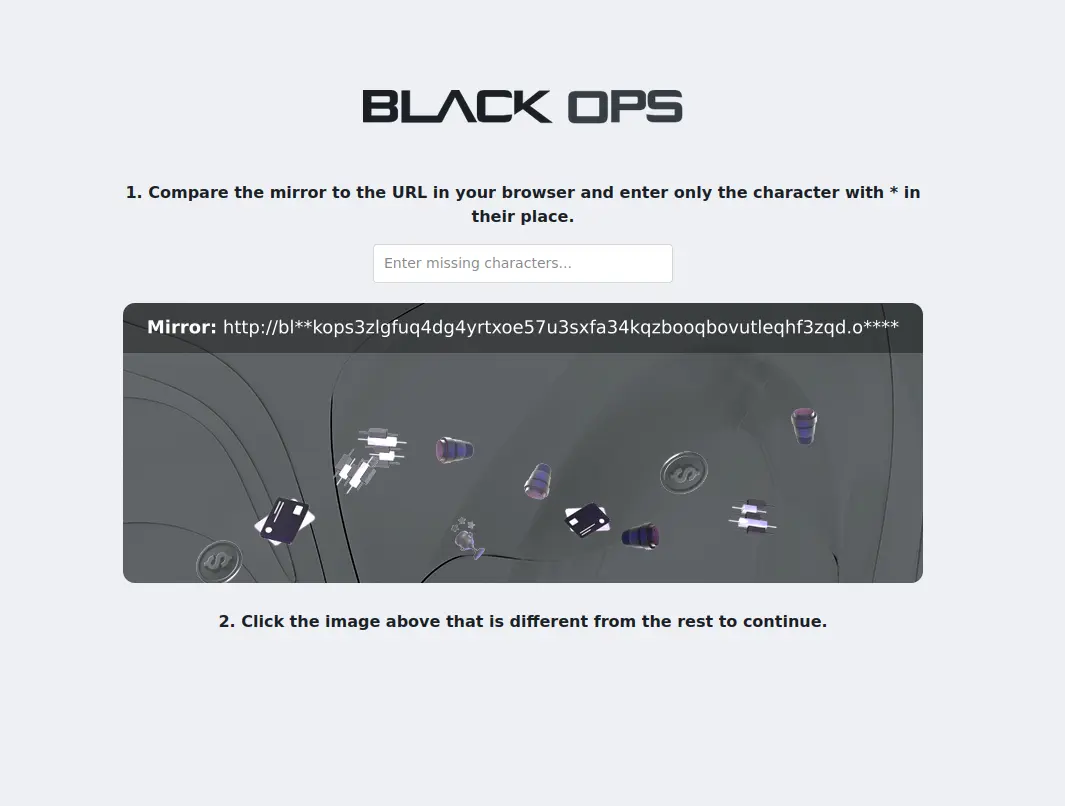 BlackOps Market CAPTCHA Verification During Access